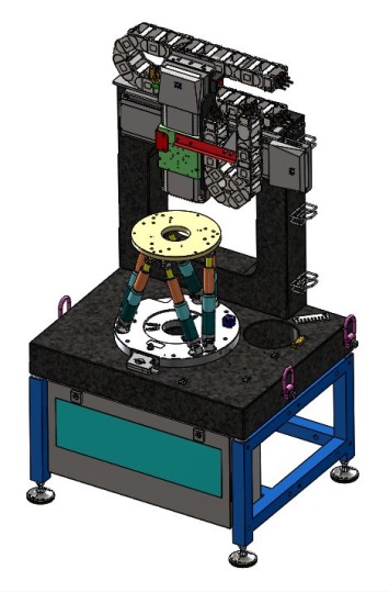 EtherCat-based controllers make it possible to easily combine different motion subsystems, such as parallel kinematic hexapods and traditional serial kinematics consisting of individual linear and rotary stages. (Image: PI)