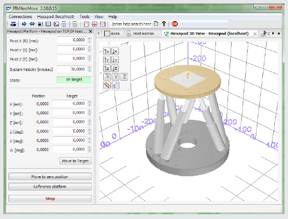 Hexapod startup GUI software