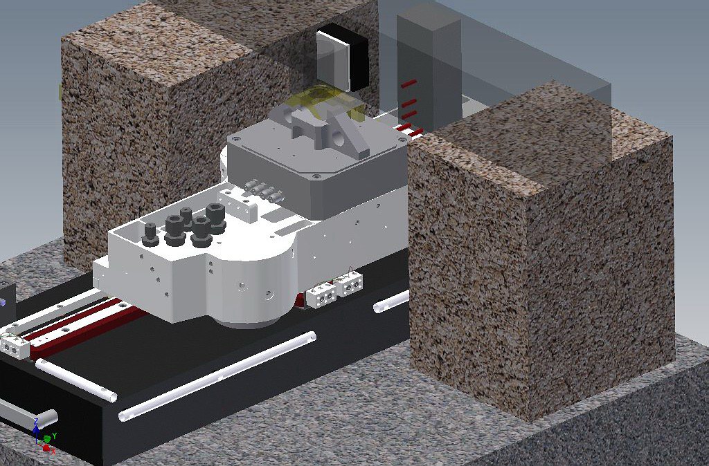 Figure 1. CAD drawing of high-resolution measurement AFM with six-degree of freedom piezo stage from PI (Image: PTB)